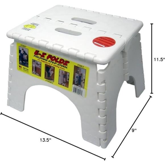 Folding Step Stool - #101-6 - 9 Inches High - 300 Pound Capacity - White - Picture 2 of 3